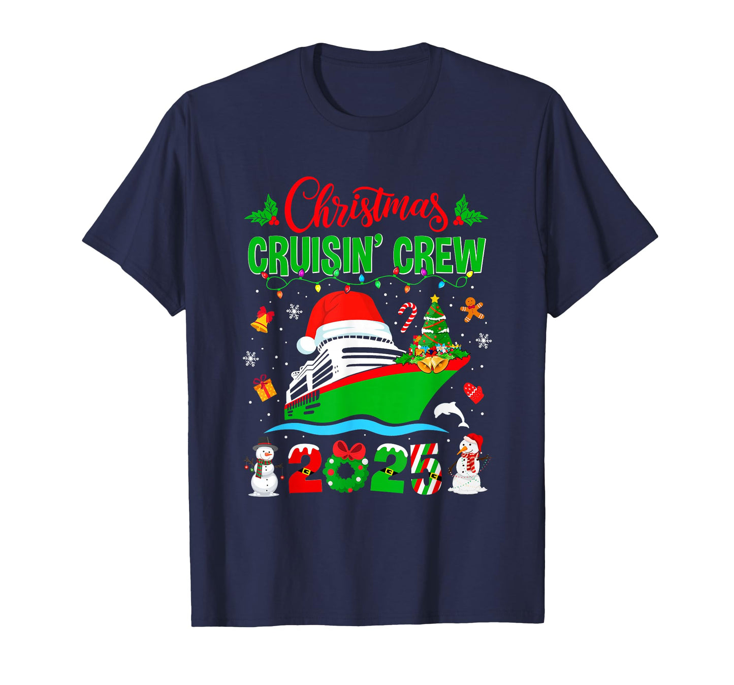 Merry Cruisemas Cruise 2025 Funny Christmas Cruisin Crew T-Shirt