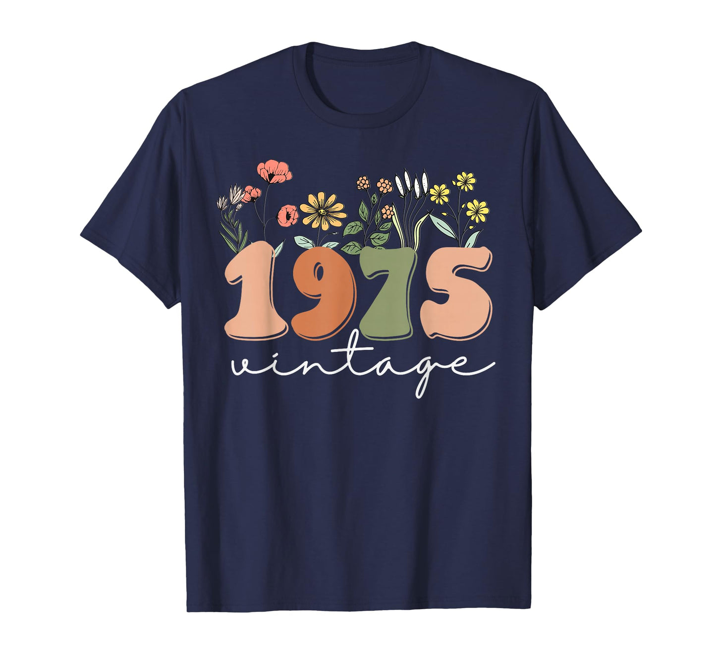 50 Years Old Vintage 1975 50th Birthday Tee Wildflower Women T-Shirt
