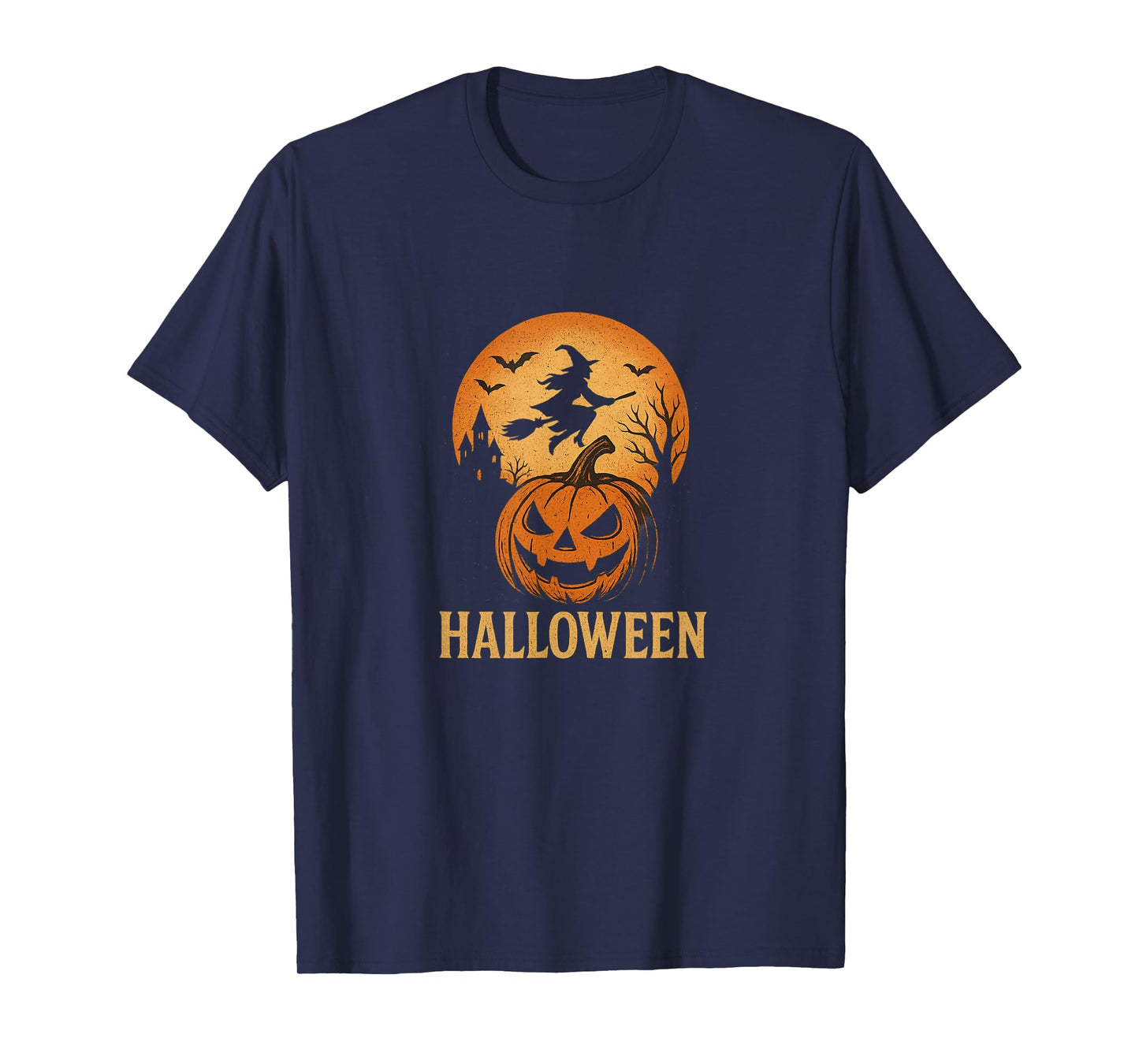 Vintage Halloween - Pumpkin & Witch T-Shirt