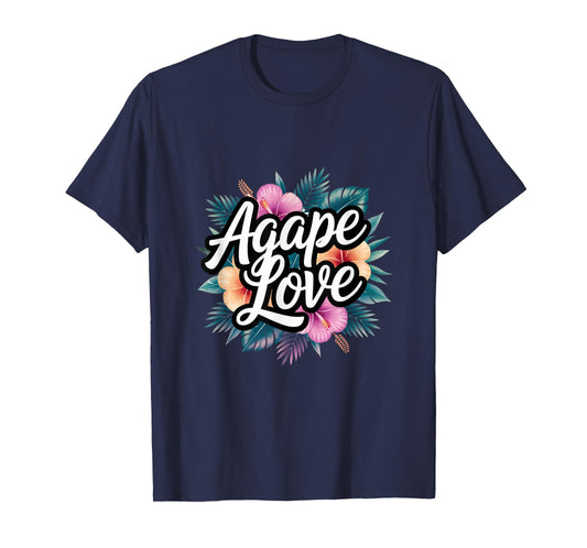 Agape Love Watercolor Floral Flower Inspirational Christian T-Shirt