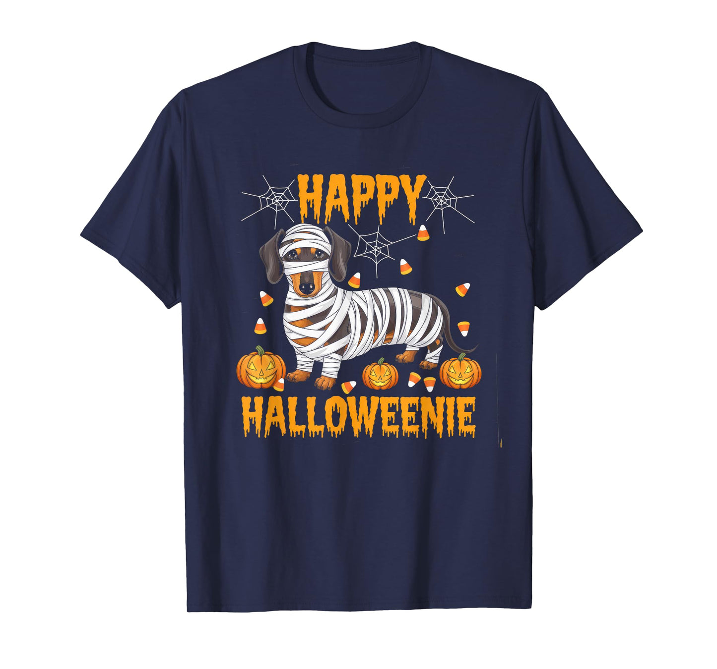 Happy Halloweenie Tshirt Women Men Wiener Monster Party T-Shirt