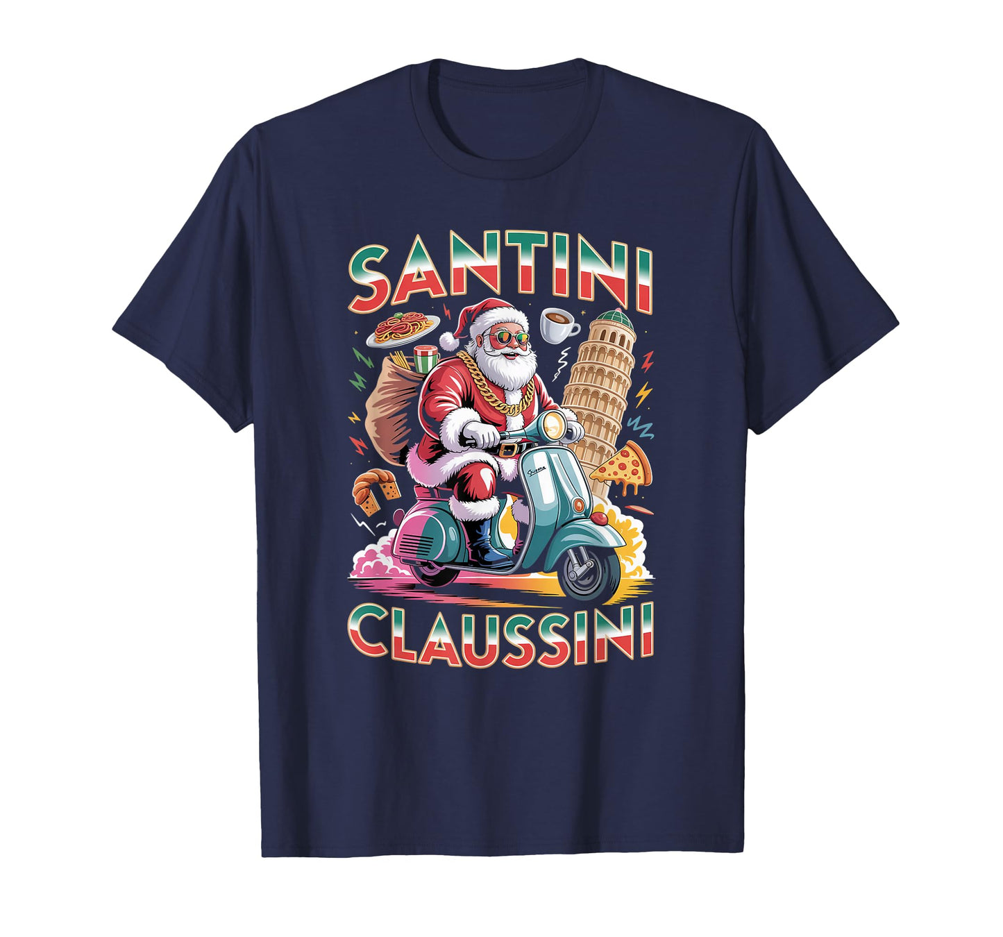 Italian Brainrot Christmas Santini Claussini Funny Santa T-Shirt