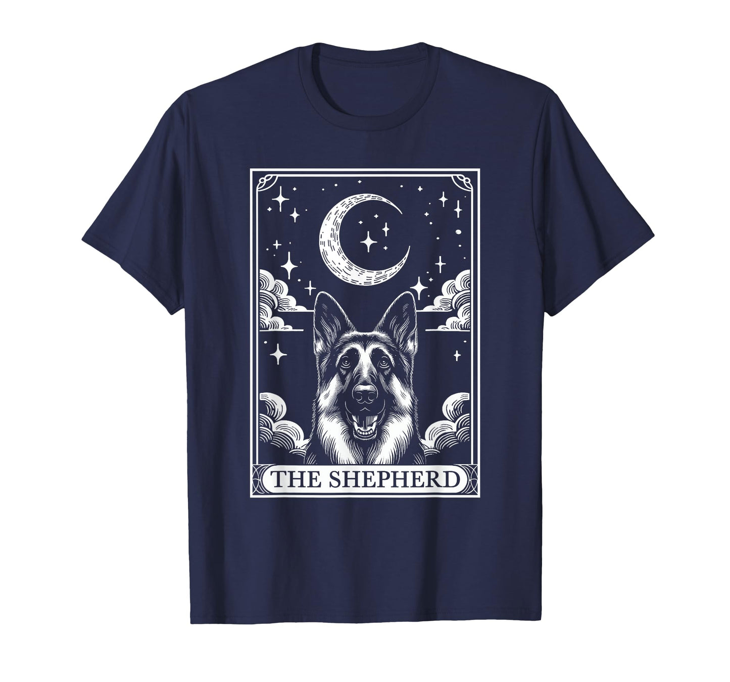 Tarot Card Vintage Crescent Moon German Shepherd Dog Mom T-Shirt