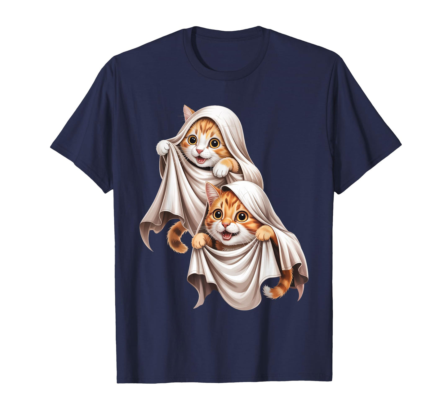 Ghost Cat Meme Funny Halloween Costume for Men Women Kids T-Shirt