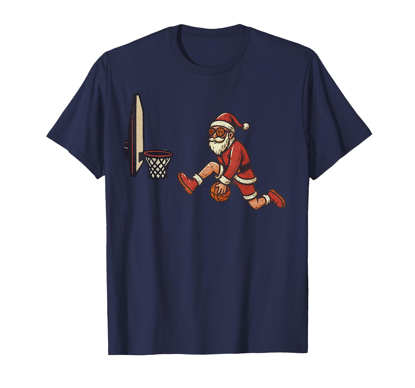 Santa Claus Playing Basketball Xmas Holiday Funny Christmas T-Shirt