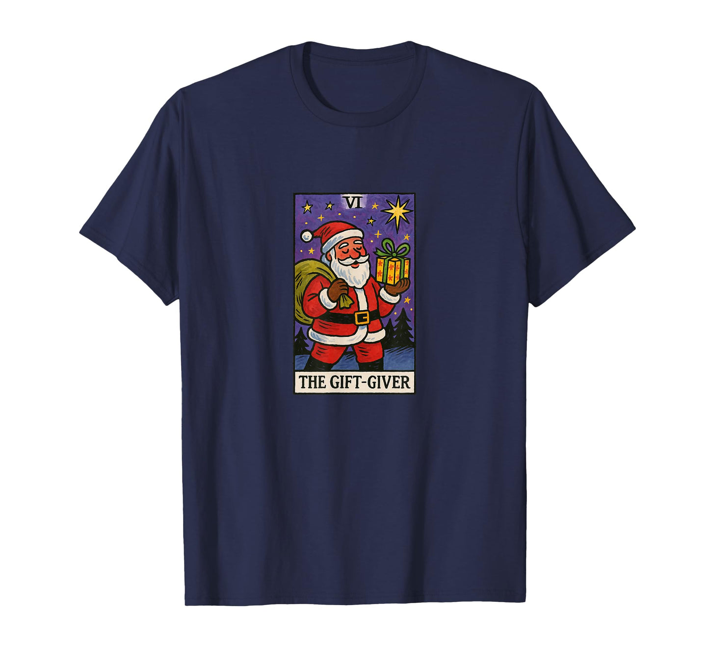 The Gift Giver Santa Claus Tarot Card Christmas Design T-Shirt