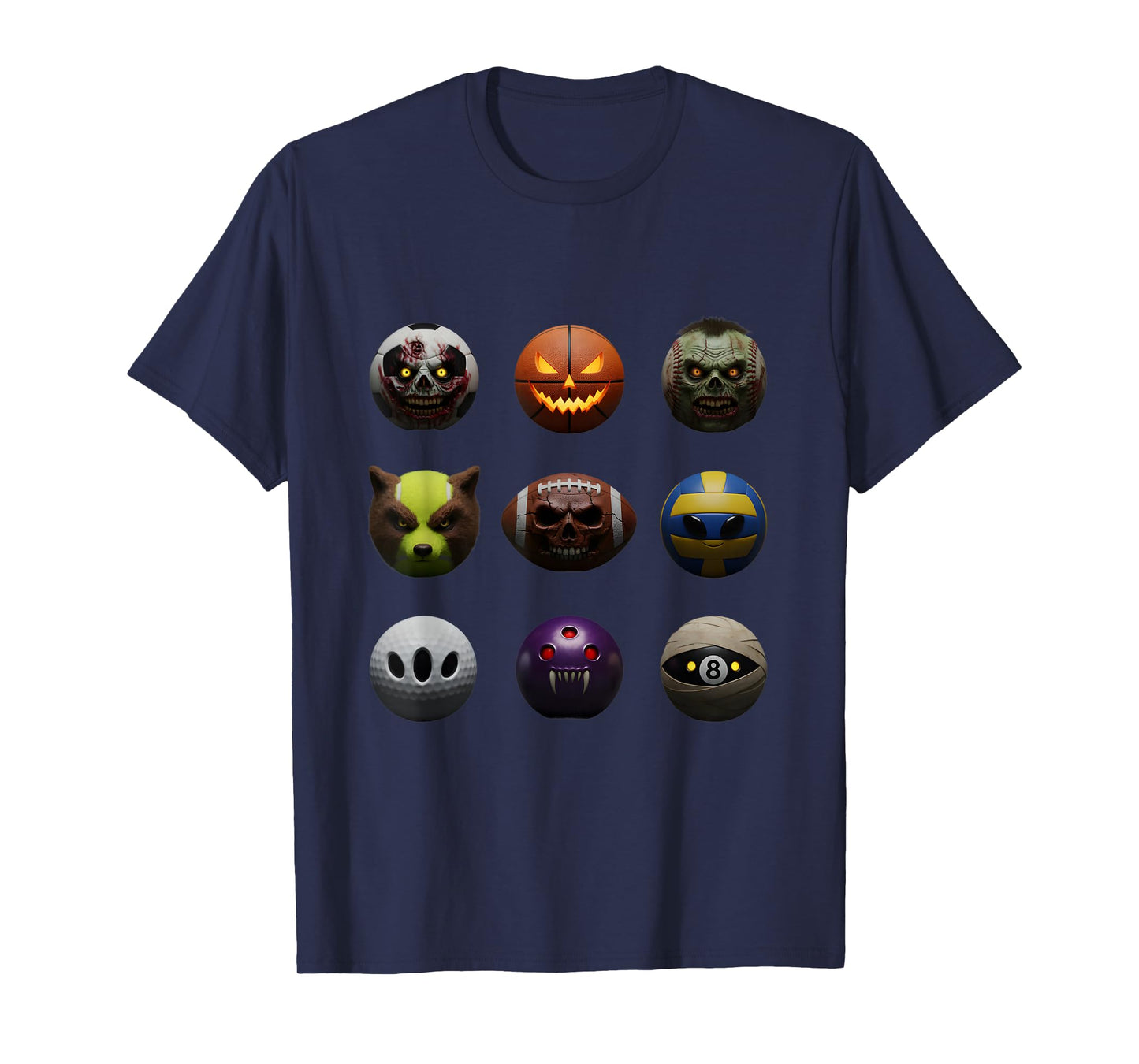 Halloween Building Ball Head Pumpkin Ghost Zombie Boys Sport T-Shirt