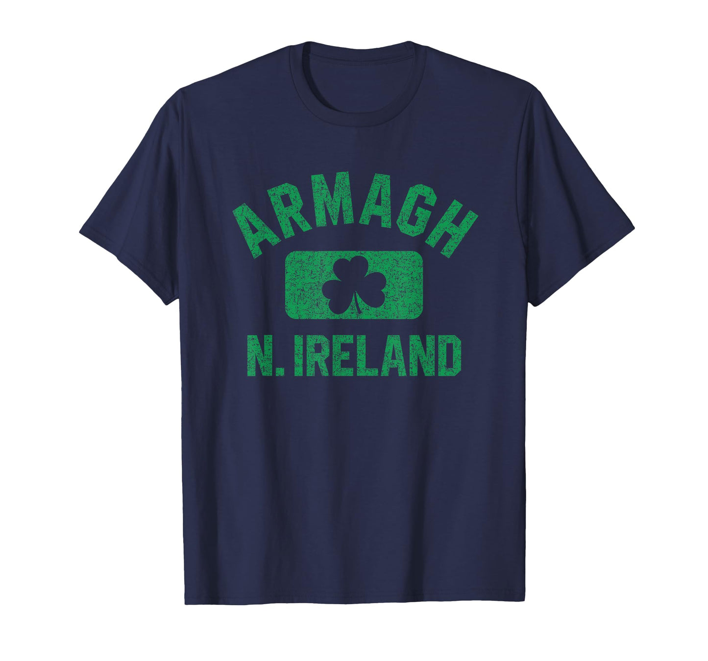 Armagh N. Ireland Gym Style Distressed Green Print T-Shirt