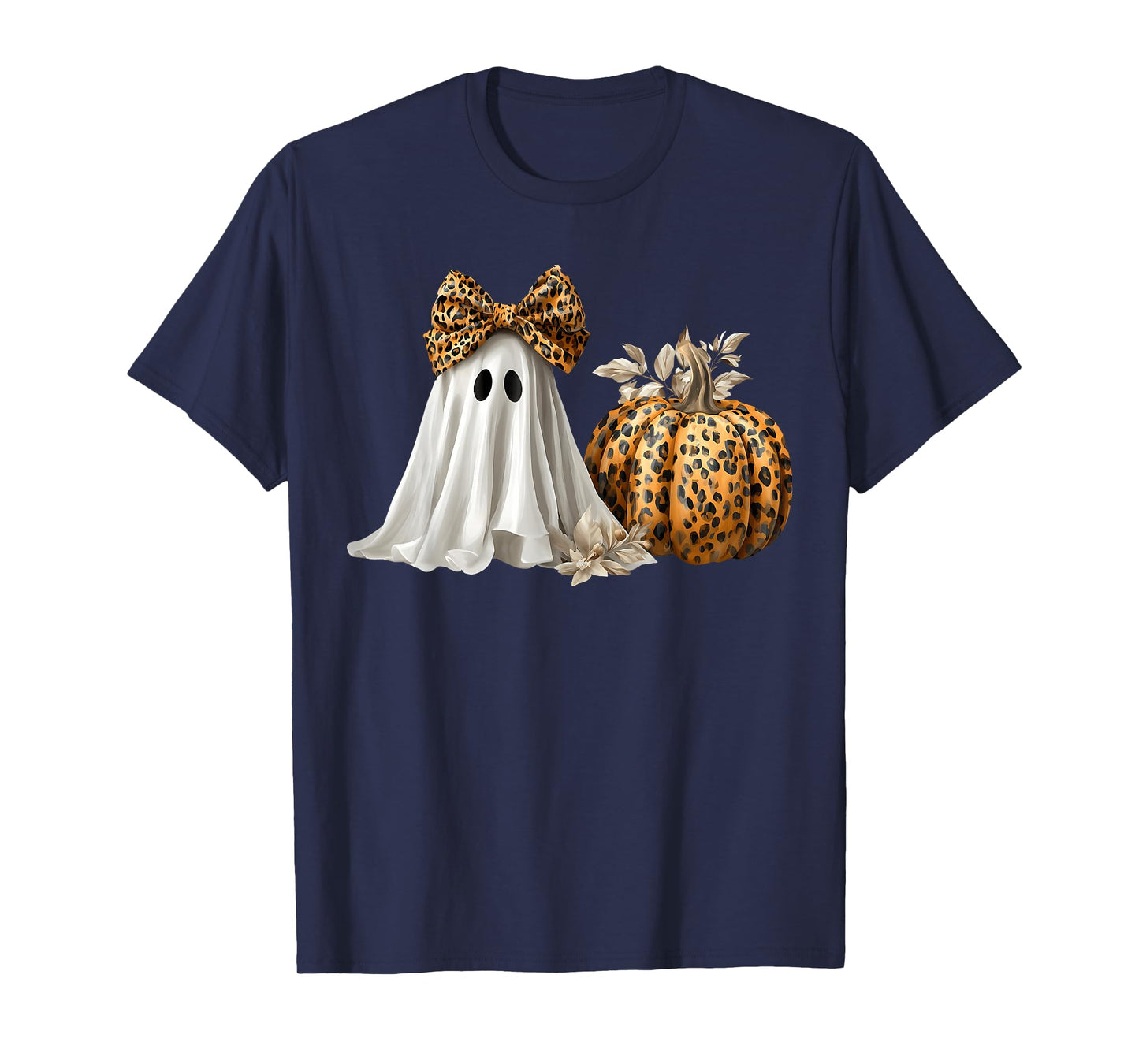 Halloween Boo Ghost Leopard Pumpkin Witch Hat Boys Girls Kid T-Shirt