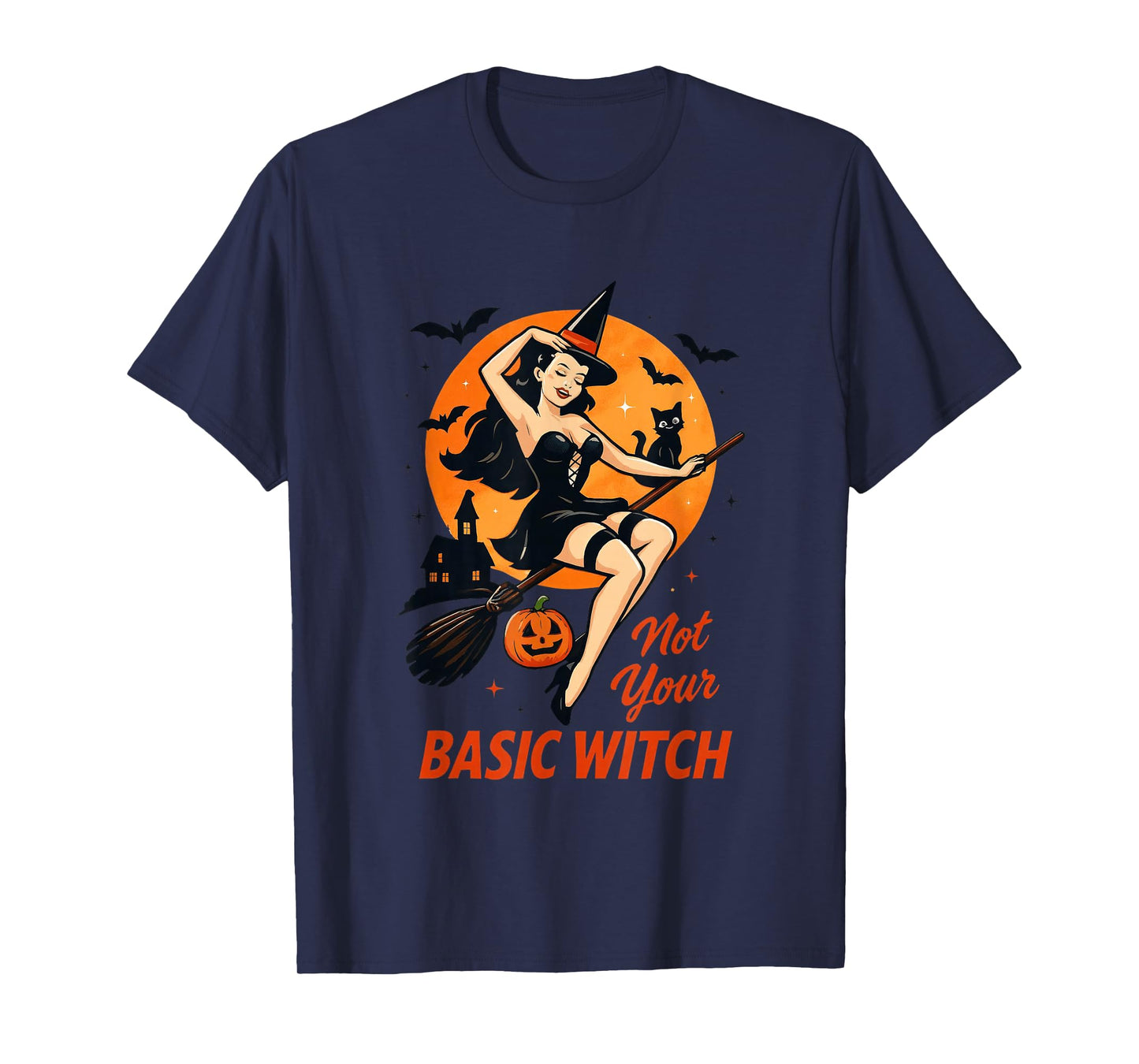 Not Your Basic Witch Halloween Graphic T-Shirt
