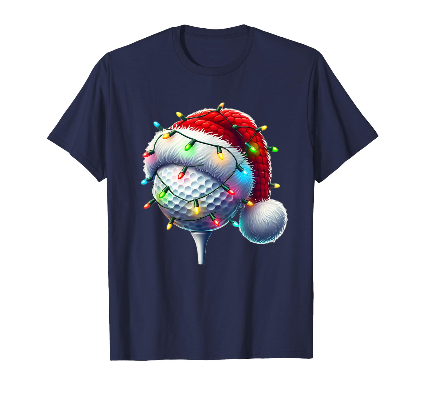 Golf Ball Santa Hat Xmas Golfing Golfer Christmas Boys Men T-Shirt