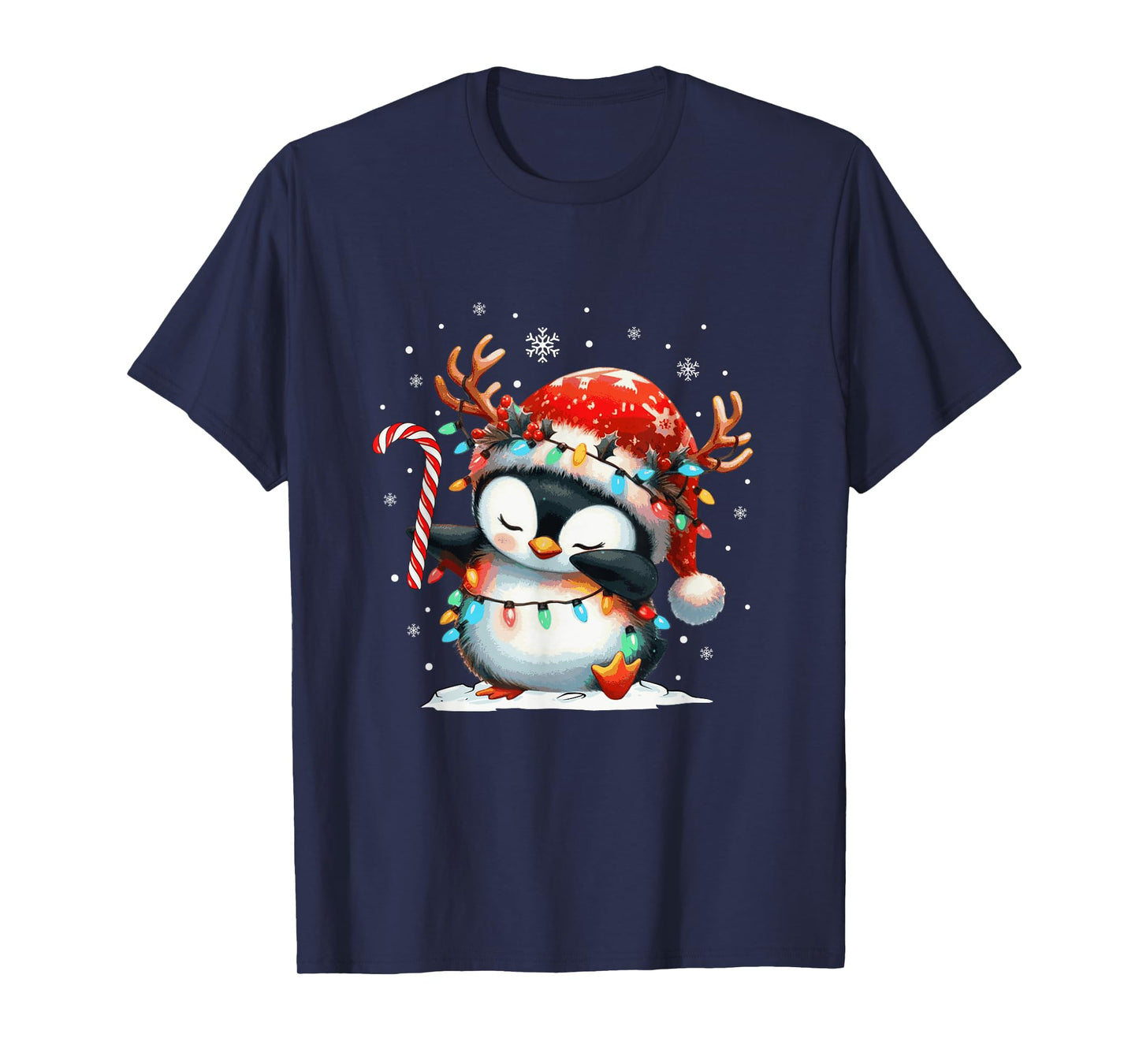 Penguin Christmas Xmas Lights Matching Boys Toddler Girls T-Shirt