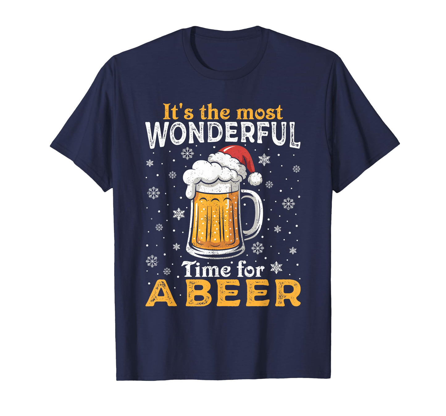 Funny Christmas Pajama Outfit Men Women Beer Mug Santa Hat T-Shirt