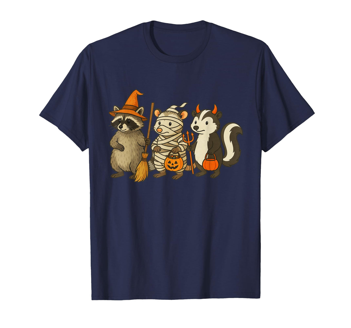 Racoon Witch Mummy Halloween Costume Trick or Treat Tee T-Shirt