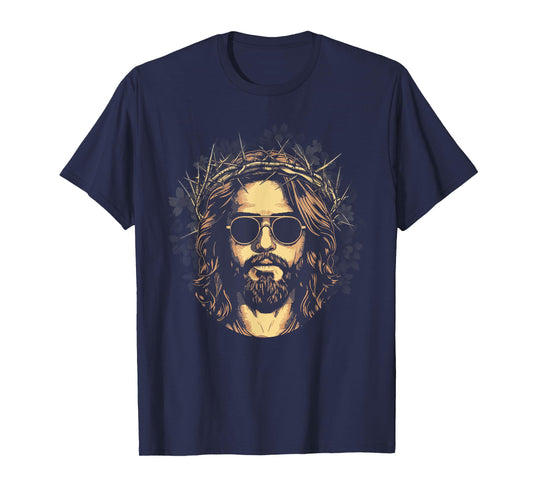 Face Of Jesus On A Cross With Crown Of Thorns Christ T-Shirt