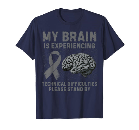 Brain Tumor Support Vintage Brain Tumor Awareness T-Shirt