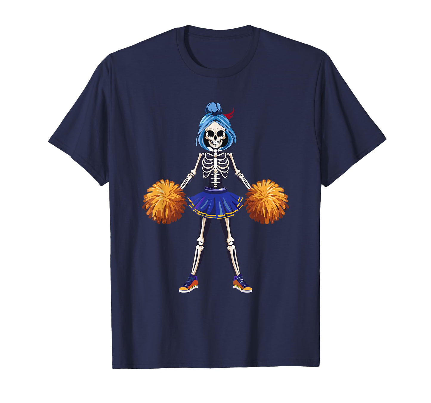 Funny Scary Goth Girl Halloween Cheerleader Costume T-Shirt