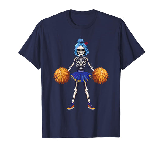 Funny Scary Goth Girl Halloween Cheerleader Costume T-Shirt