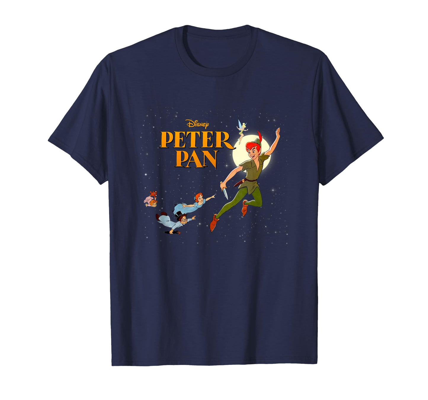 Disney Peter Pan Vintage Retro Group Shot Big Chest Poster T-Shirt