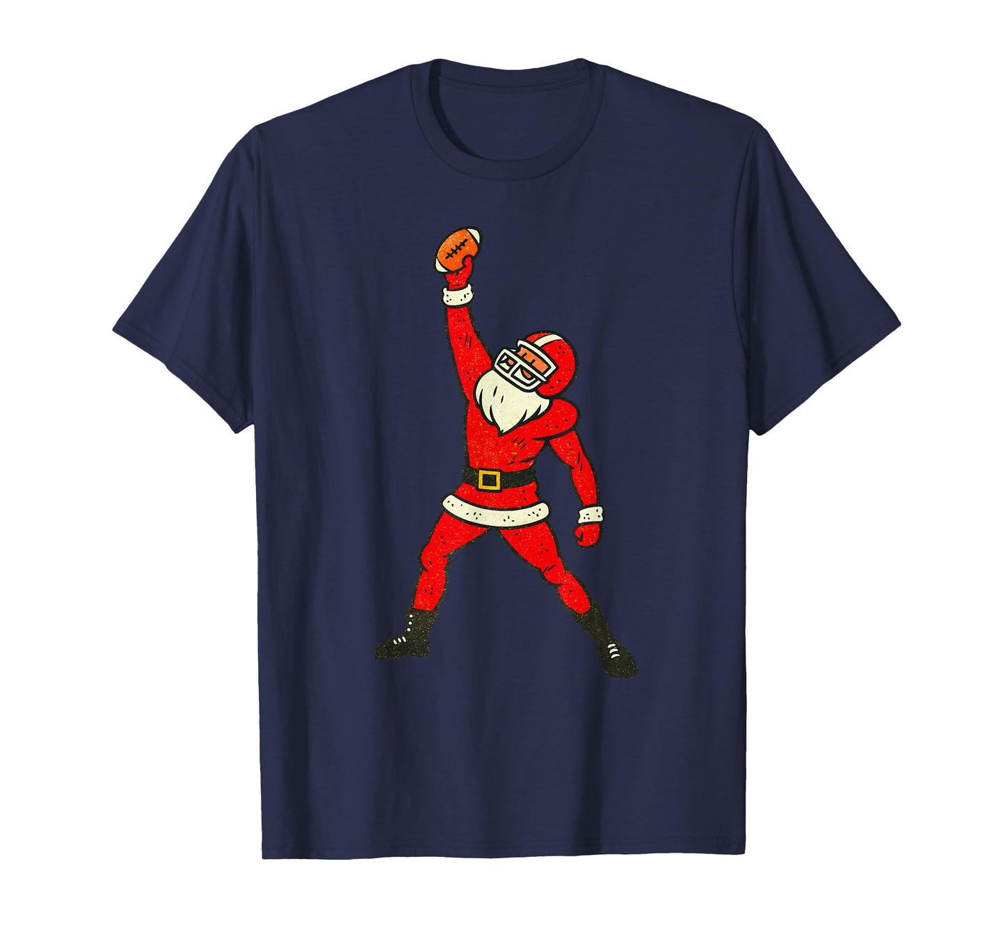 Santa Claus Playing American Football Xmas Holiday Christmas T-Shirt