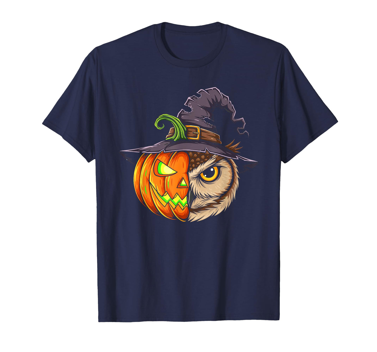 Owl Pumpkin Jack O Lantern Halloween Kids Mens Womens T-Shirt