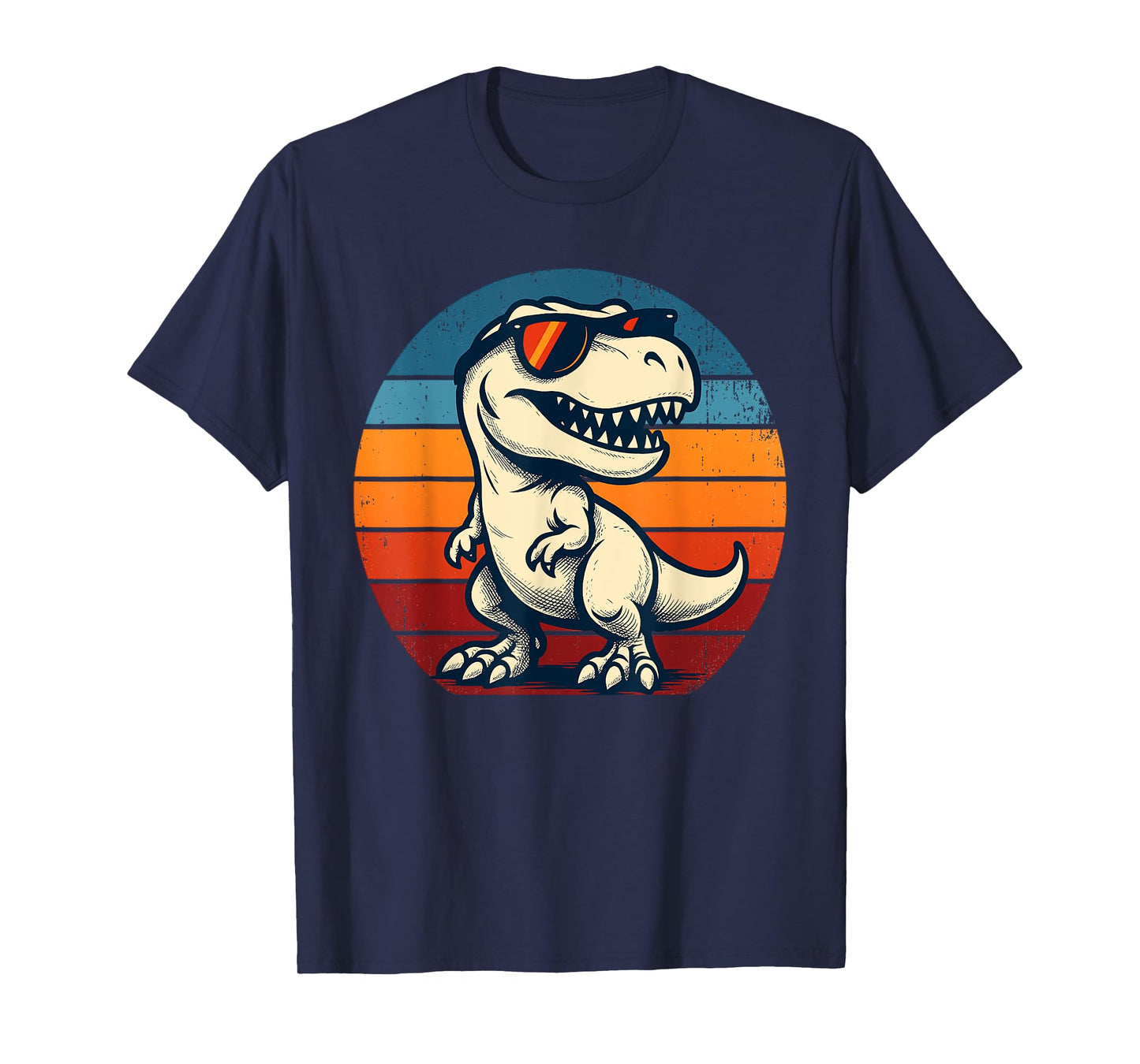 Retro Vintage Sunset Dinosaur T-Rex Lovers Funny Sunglasses T-Shirt