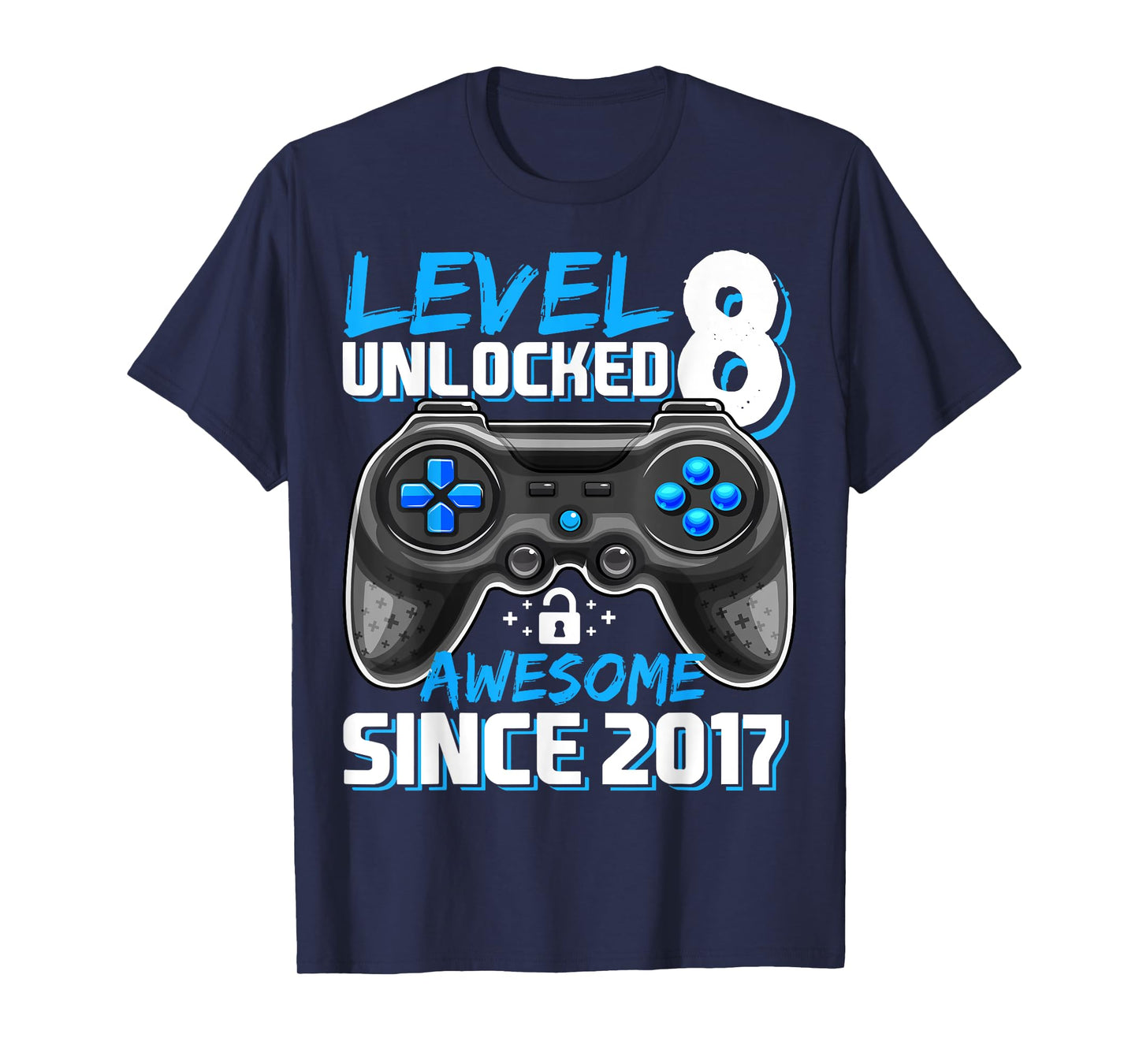 8th Birthday Boy Level 8 Gamer 8 Year Video Game Party T-Shirt