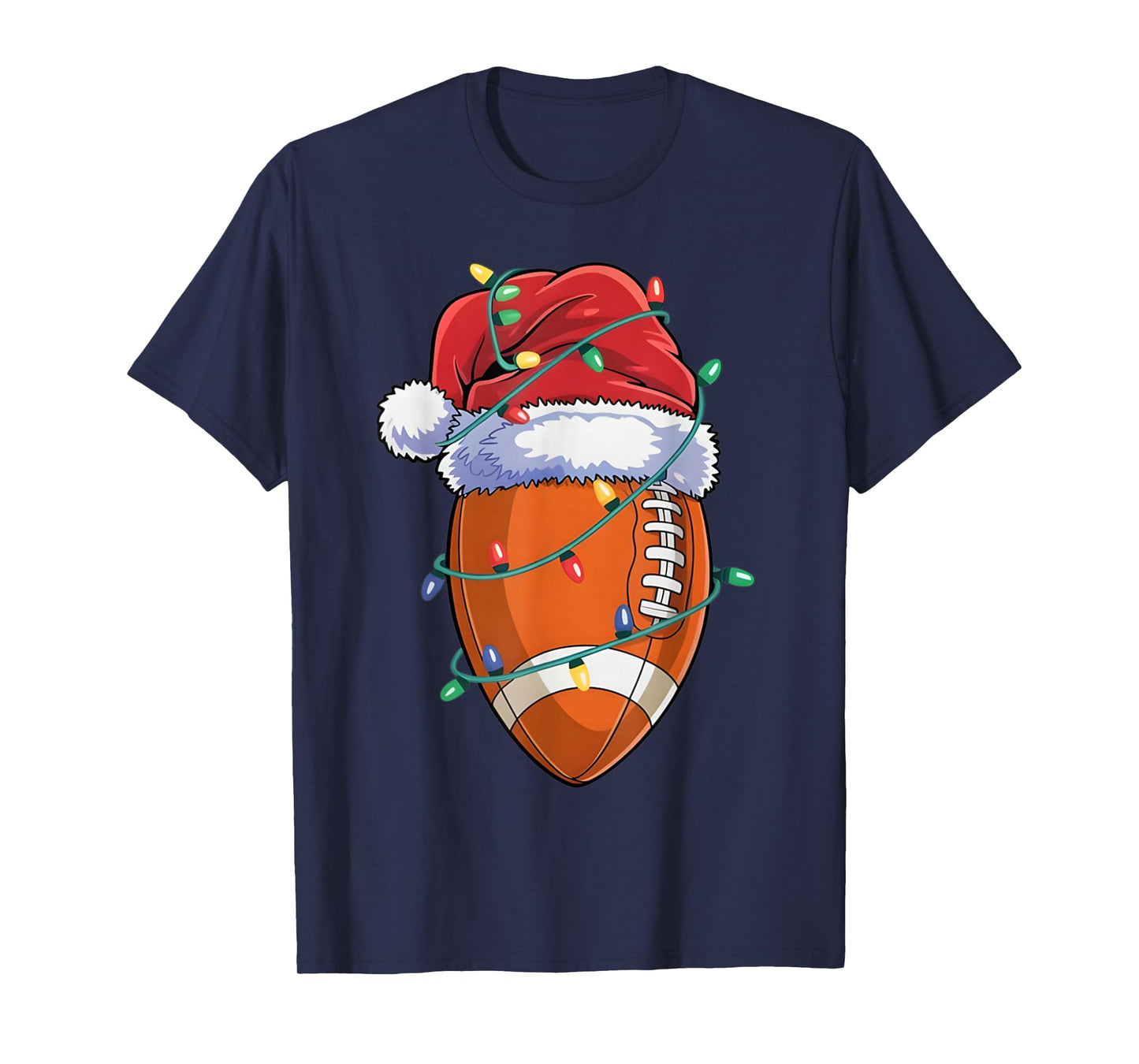 Santa Sports Design for Men Boys Christmas Football Player T-Shirt