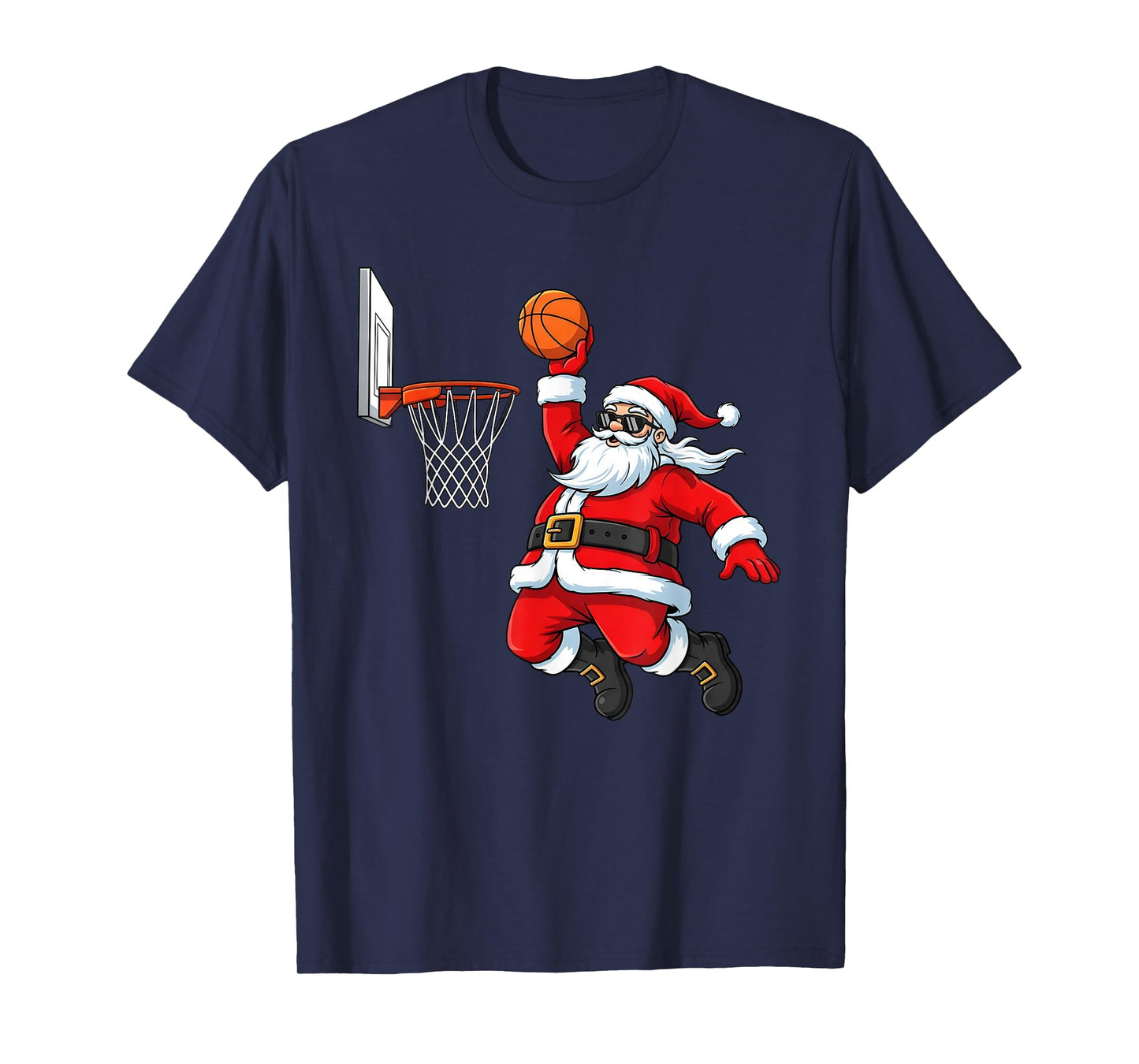 Christmas Santa Basketball Slam Dunk Basketball Men Boys T-Shirt