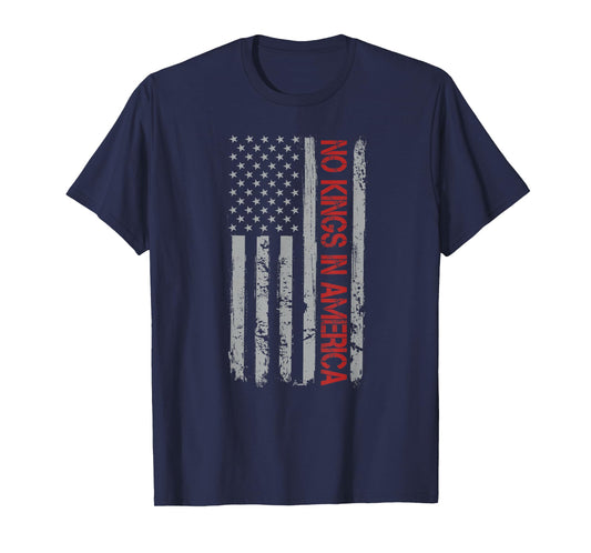 No Kings In America US Flag Vintage T-Shirt