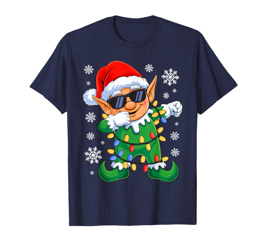 Dabbing Elf Christmas Boys Girls Kids Funny Xmas Squad T-Shirt
