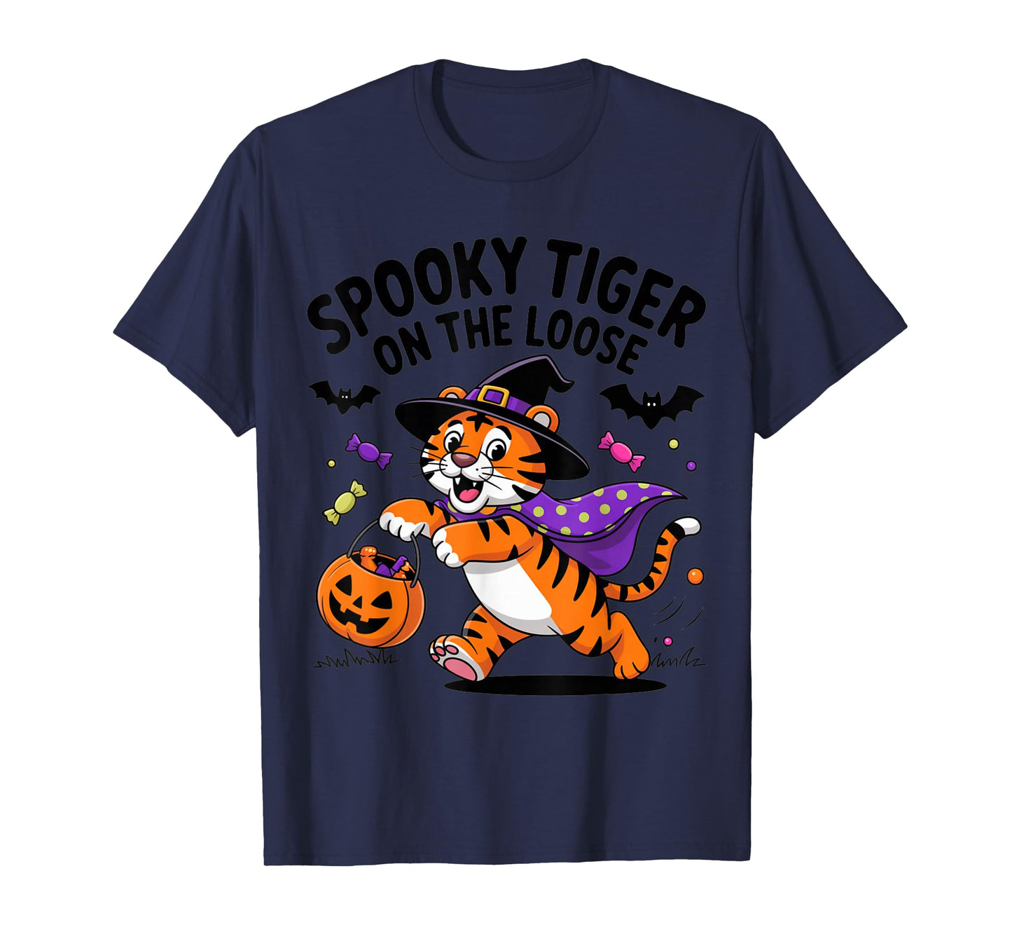 Spooky Tiger On The Loose Funny Halloween Costume T-Shirt