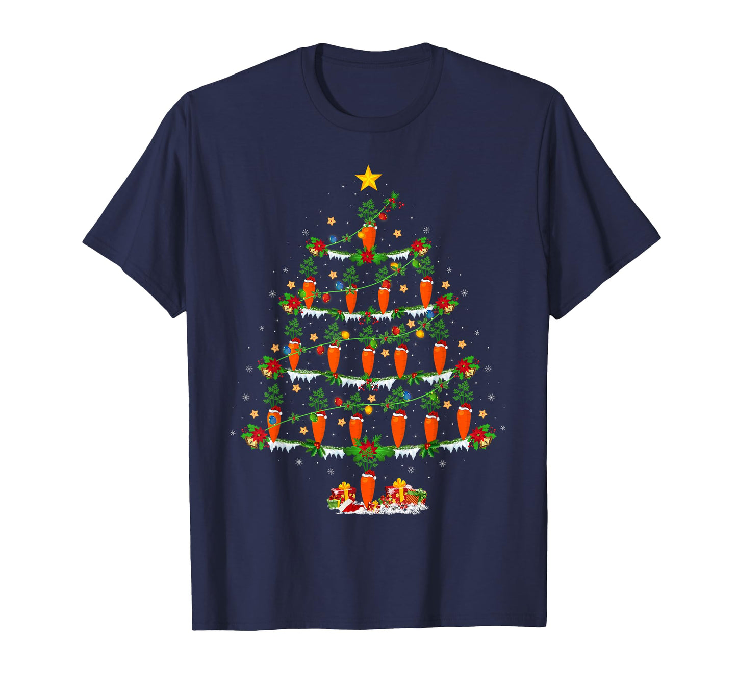Carrots Christmas Tree Lights Funny Vegetable Carrot Xmas T-Shirt