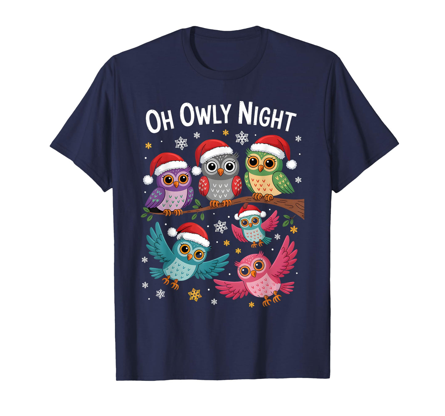 Funny Father Christmas Xmas Owls Joke Party Costume T-Shirt