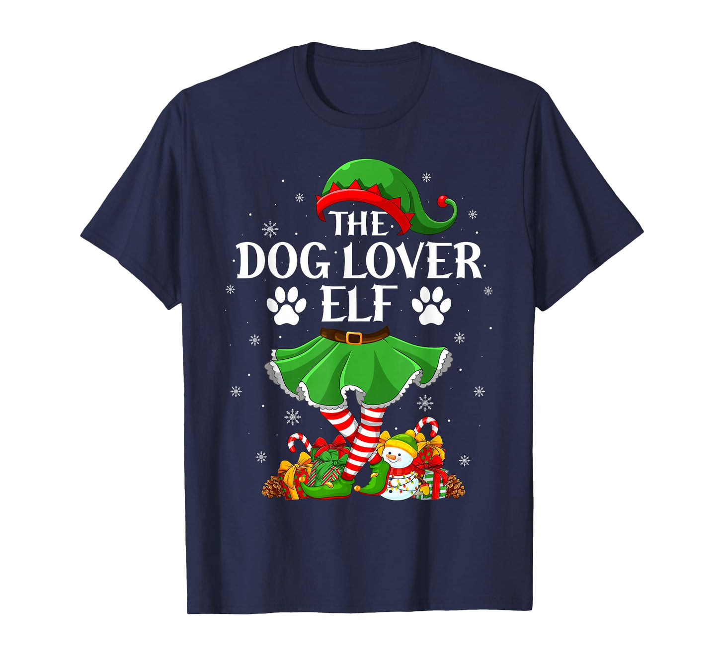 Dog Lover Elf Christmas Family Elf Squad Xmas Girls Women T-Shirt