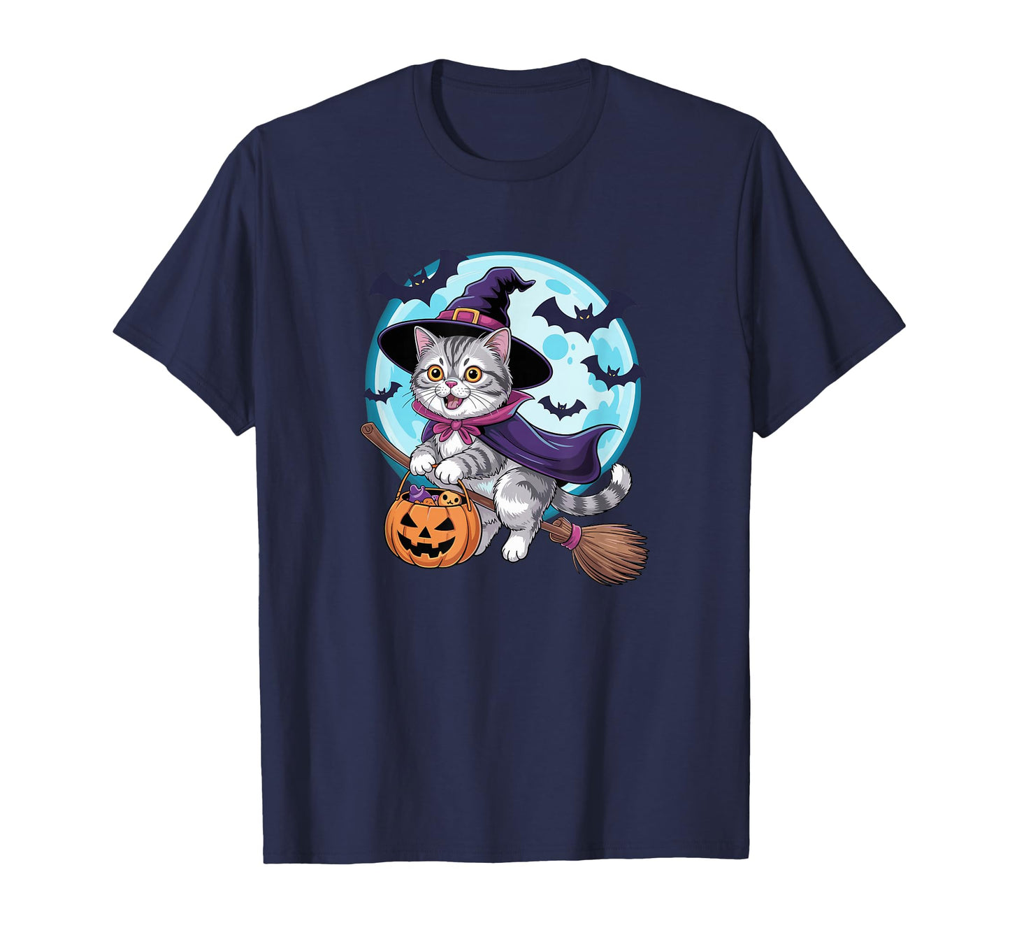 Halloween Witch Exotic Shorthair Moon T-Shirt