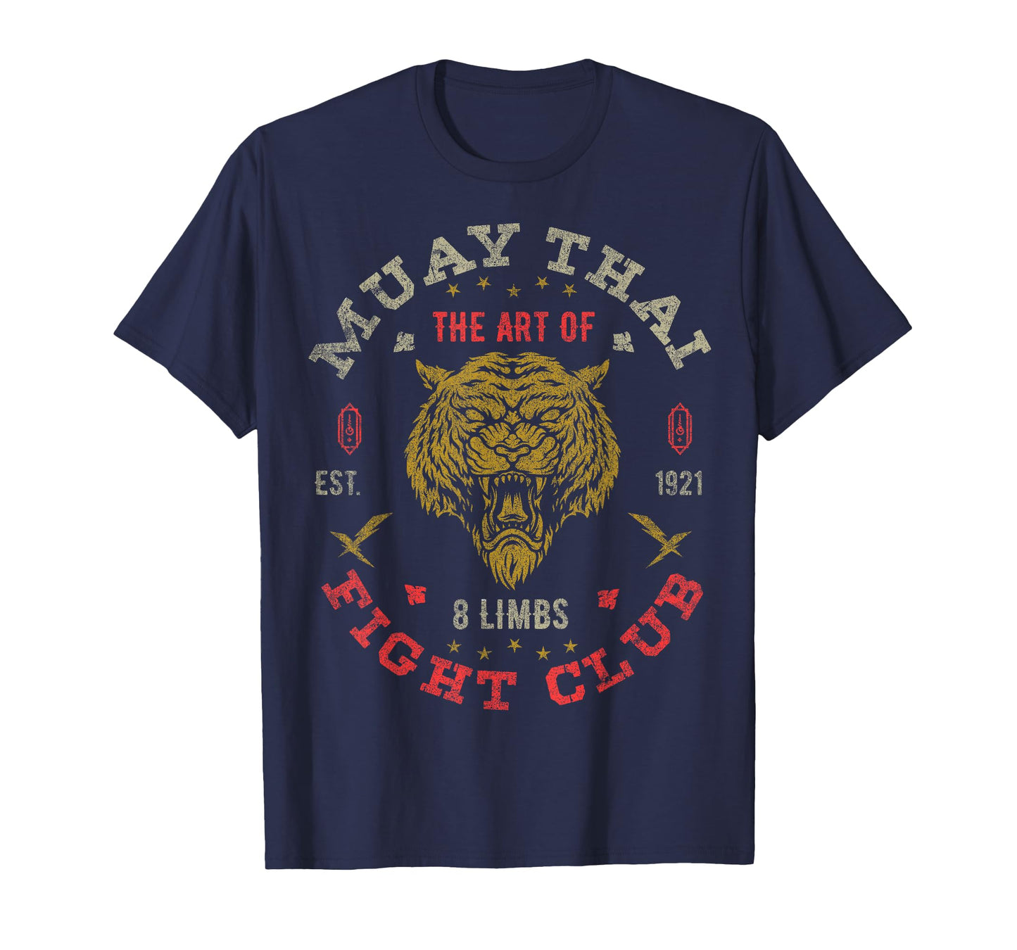 Muay Thai Fighter Vintage Tee Twin Tiger Art of 8 Limbs T-Shirt
