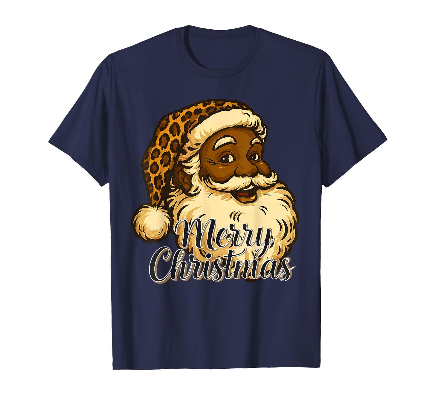African American Christmas Cute Santa Holiday Xmas Men Women T-Shirt