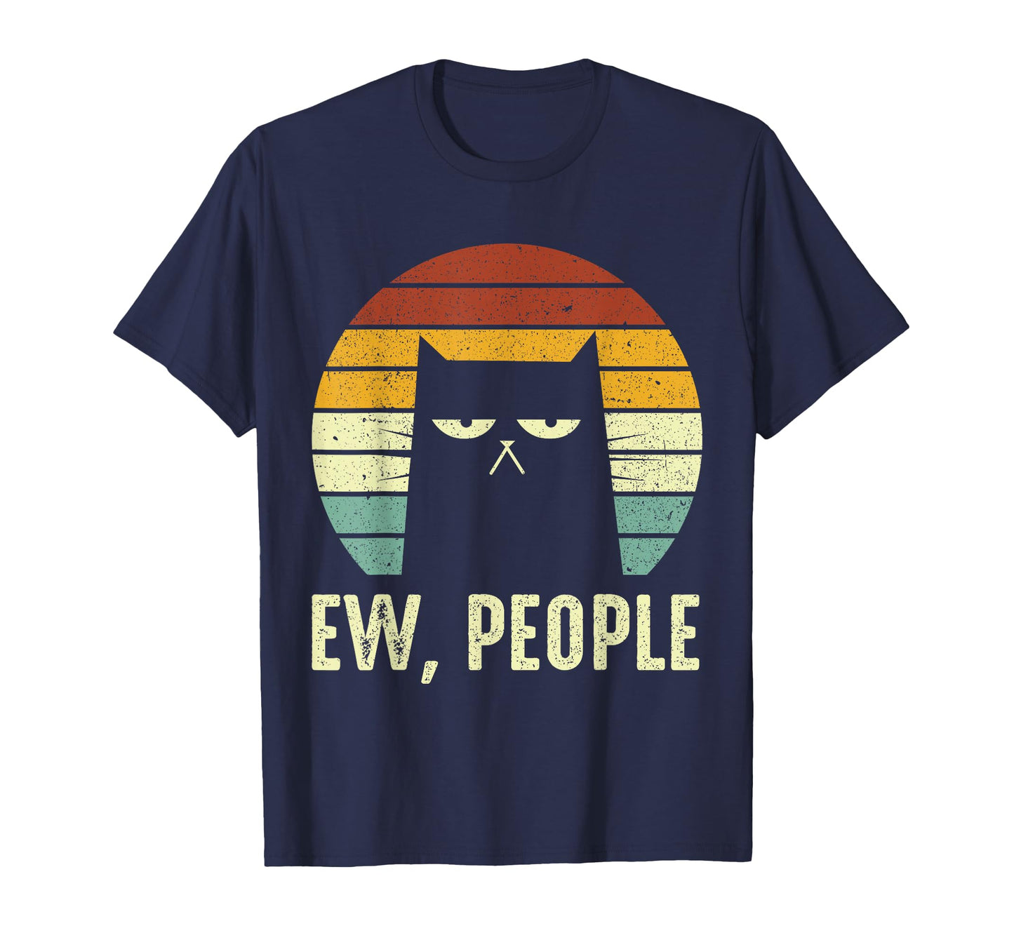 Ew People Retro Funny Black Cats Funny Meowy T-Shirt