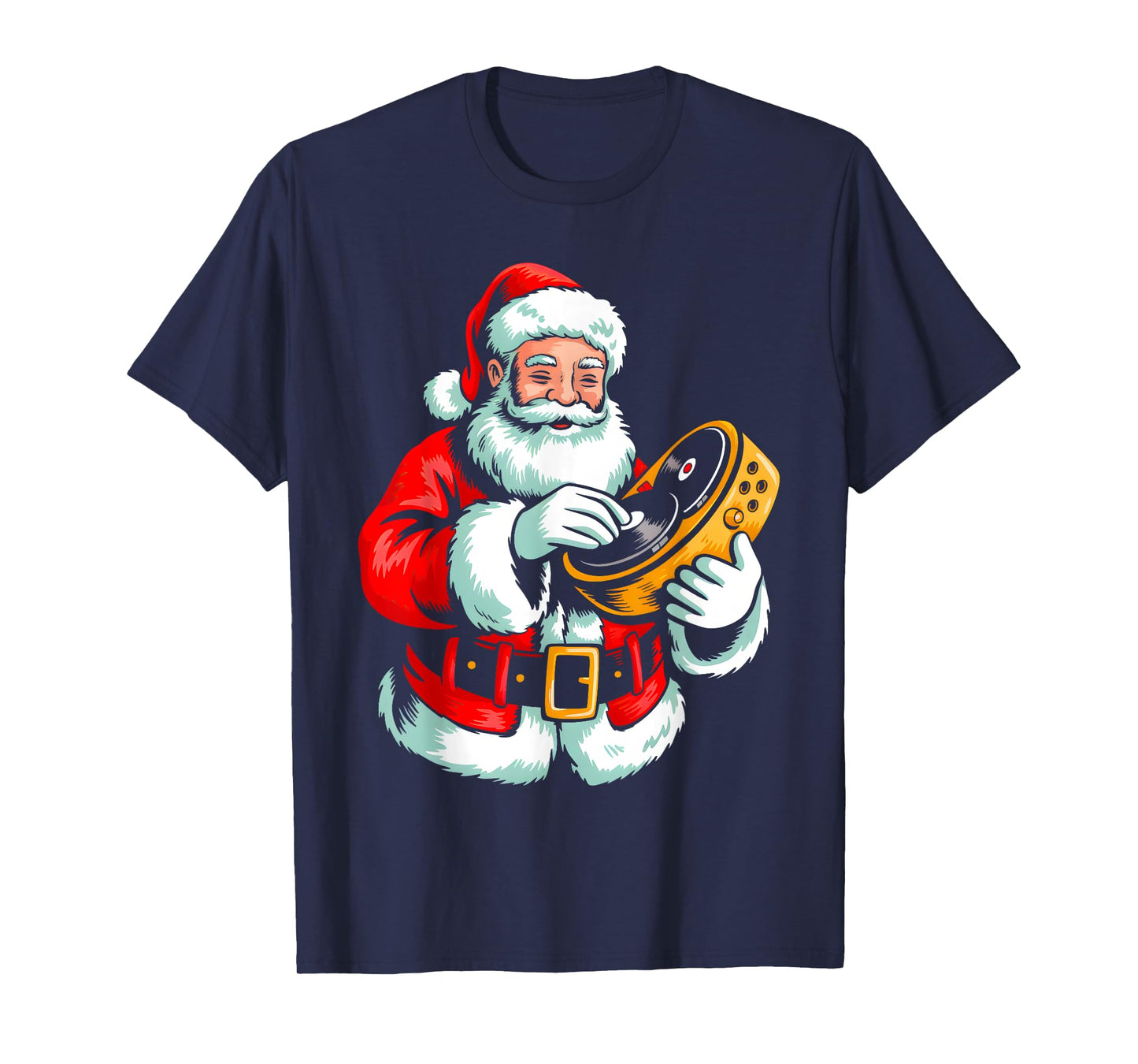 Santa Playing Dj Xmas Vibes Funny Christmas Pajama Men Women T-Shirt