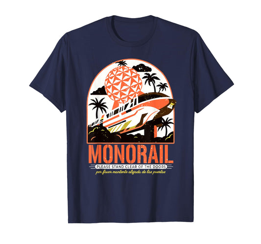 Monorail, Please Stand Clear of The Doors, Theme Park, Retro T-Shirt