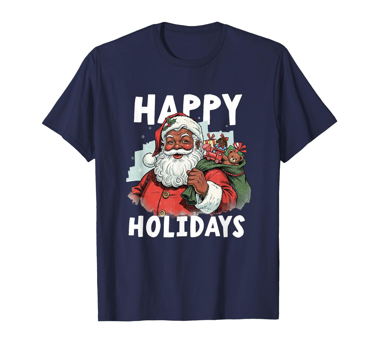 Happy Santa African American Christmas Holidays Black Pride T-Shirt