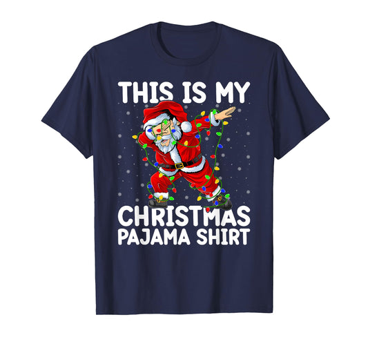 Dabbing Santa Xmas Lights This is My Christmas Pajamas T-Shirt