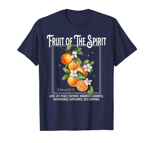 Christian Fruit Of The Spirit Vintage Fruit Orange Flower T-Shirt