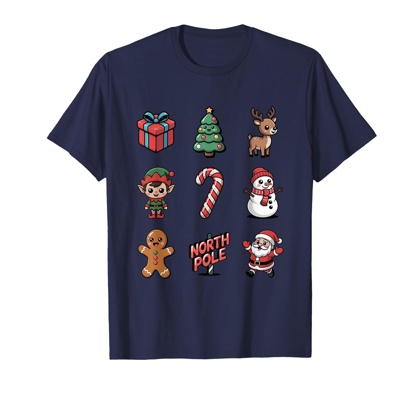 Cute Elf Gnome Santa Reindeer North Pole T-Shirt