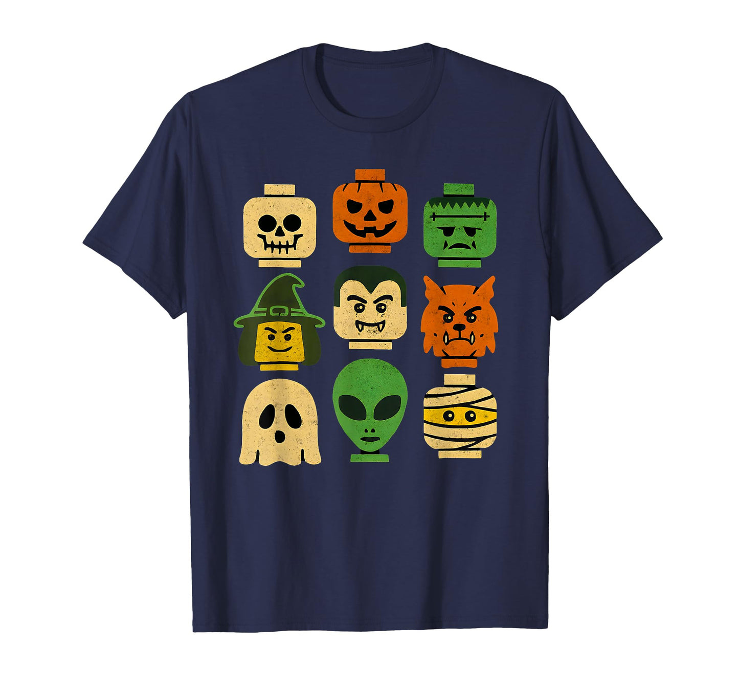 Halloween Brick Head Faces Costume Matching Family Kids Boys T-Shirt