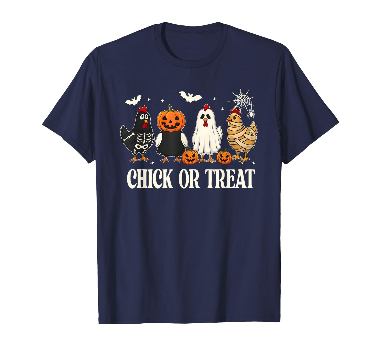 Chick Or Treat Funny Halloween Witch Spooky Cute Chicken T-Shirt