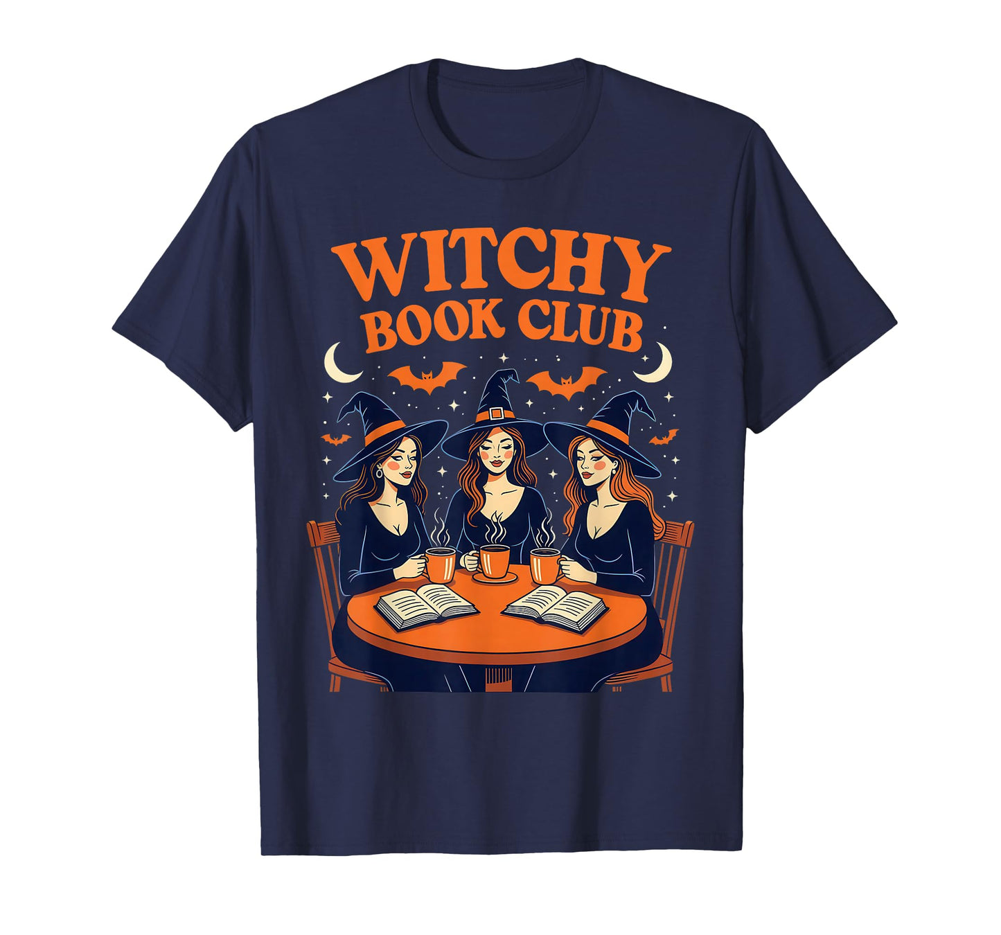 Witchy Book Club Witches Halloween Coffee Reading T-Shirt