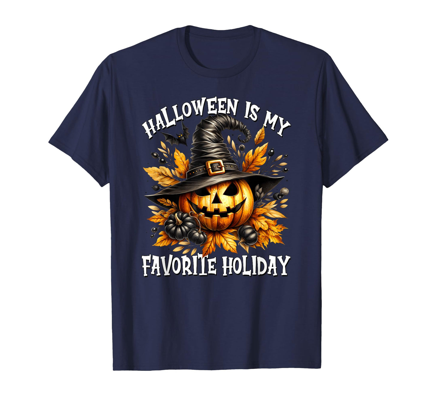 Jack O Lantern in Witch Hat Halloween is My Favorite Holiday T-Shirt