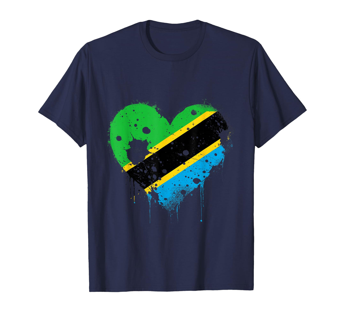 Tanzania Vintage Tanzanian Pride Heart Tanzanian Flag T-Shirt